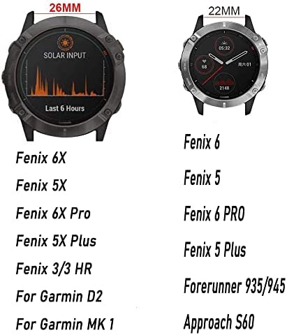 אנקנג סיליקון 26 ממ 22 ממ מהיר שחרור מהיר שעון שעון עבור Garmin Fenix ​​6 6S 6x Pro 5x 5 5plus 3 HR 935 S60 Watch EasyFit Watch Strap Strap