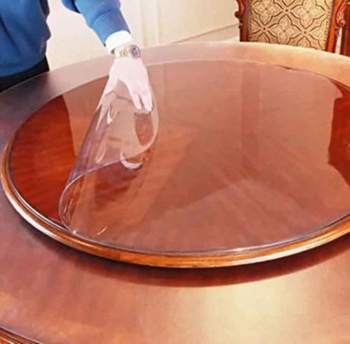 פרקלה עגולה עגולה מפלסטיק שולחן שולחן שולחן מגן ריהוט עיגול כיסוי ויניל עמיד למים PVC עמיד חום לחום לשולחן האוכל כרית שולחן כרית שולחן זכוכית