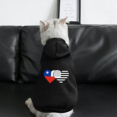 צ'ילה ושחור אמריקאי דגל כלב קפוצ'ובר סוודר סווטשירט בגדי חיות מחמד מעיל תלבושות עם כלבים וחתולים