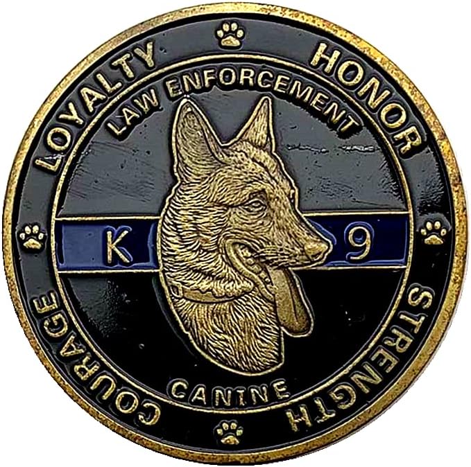 כלב המשטרה האמריקני K9 מטבע הנצחה כלב בעלי חיים כפה מטבע זהב מטבע איסוף כלבים צבאי מטבע מזל מטבע זיכרון
