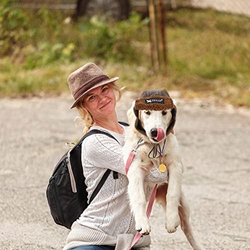 Ipetboom חיות מחמד כובע חיות מחמד כלב חורף חורף חיפוי חמים עם דפי אוזניים אטום רוח טייס אופנועים קסדה חיית מחמד תחפושת קוספליי יצירתי לחתול כלב S
