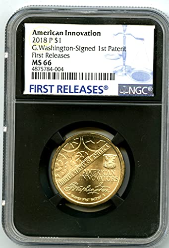 2018 P חדשנות וושינגטון אמריקאית חתמה על הפטנט הראשון משחרר לראשונה דולר MS66 NGC