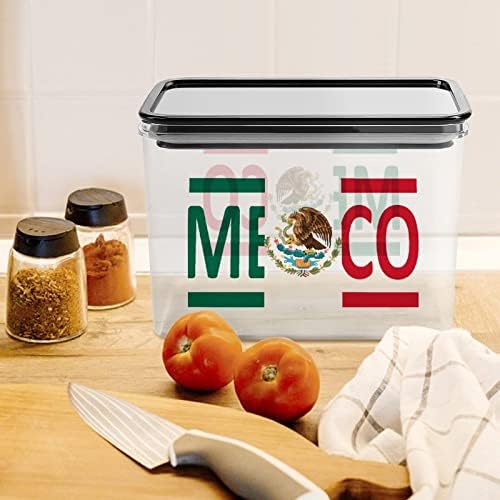 מקסיקני דגל אחסון מכולות ברור פלסטיק תיבת עם מכסים לשימוש חוזר פחי מטבח דגנים חטיפים יבש מזון ג ' לי שעועית