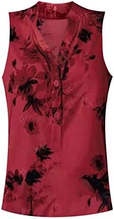 צמרות קיץ לנשים 2023 חולצת הדפסת פרחים פרחונית רטרו בוטון למעלה שרוול קצר חולצות צוואר חולצות צוואר חולצות רופפות רכות רכות