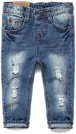 חלל לילדים ג'ינס ילד תינוקות, להקה אלסטית של ילדים קטנים בתוך מכנסי ג'ינס קרועים מכנסי ג'ינס