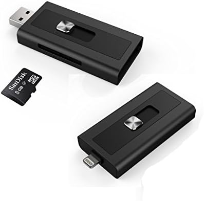 זיכרון פלאש תואם של מרלין USB/Lightning תואם עם חריץ כרטיס מיקרו SD iflash OTG 128GB