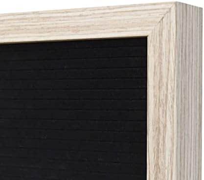 עיצוב הבית של הייבן ממוסגר מכתבים שחור ממוסגר עם חבילה של 180 אותיות וסמלים, 10 W x 5 מסגרת H - חריצים מאובטחים להחזיק 1 אותיות במקום, מסגרת עץ גימור טבעית
