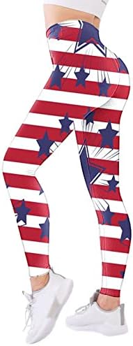 חותלות 4 ביולי לנשים לבקרת בטן הרמת ישבן חלק חלק מהדגל האמריקני נוחות נוחות רזה מכנסי יוגה