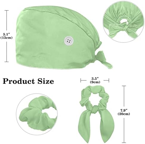 כובעים רפואיים של Muooum כובע עבודה מתכוונן עם כפתורים ובקבוק נסחף שיער קשת