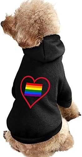 אני אוהב דגל קשת גאה הומוסקסואלית גאווה גאווה חורף קפוצ'ון סווטשירטים סוודר הדפסים לכלבים חתולים גור בינונית קטנה גדולה