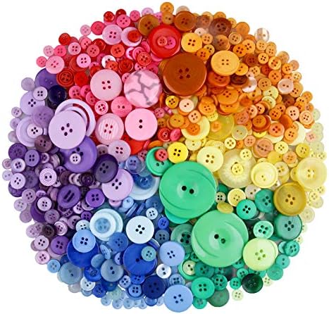 GREENTIME 600-700 PCS צבע מעורב בגדלים שונים כפתורי שרף עגולים למלאכות תפירה DIY כפתור ידני ציור כפתורי קישוט בעבודת יד DIY