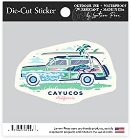 Die Cut Cakeer Cayucos, קליפורניה, וודי, וקטור במצוקה, מדבקה ויניל מתאר 1 עד 3 אינץ ', קטנה