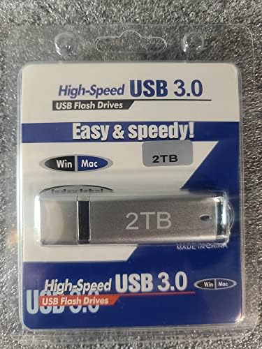 2TB USB 3.0 כונן פלאש זיכרון מקל קפיצה כונן מהירות גבוהה 2000GB אחסון HardRive נייד תואם ל- MacBooks, PCS, מחשבים, מחשבים ניידים וטאבלטים