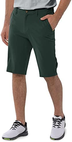 מכנסי גולף לגברים בגברים בגודל 33,000ft, מכנסיים קצרים של גולף יבש קלים, מכנסיים קצרים של גולף יבש קלים עם כיסים 11 אינץ 'לטיולים מזדמנים