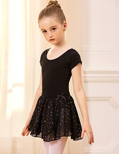 חצאית בלט של זאקלוטר בנות נוצצת שיפון משוך על חצאיות ריקוד לפעוטות/לילדים בגדי ריקוד 2 חבילה