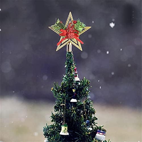 GFDFD עץ חג המולד העליון קישוט כוכב חלול תליון חמש מחודד תליון חג המולד נצנצים כוכב עץ פתית שלג למסיבה ביתית