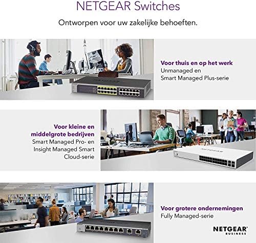 NetGear 48 -Port Gigabit Ethernet POE+ מתג+ מתג - עם 24 X POE+ @ 380W, שולחן עבודה/RackMount, מתכת יציבה