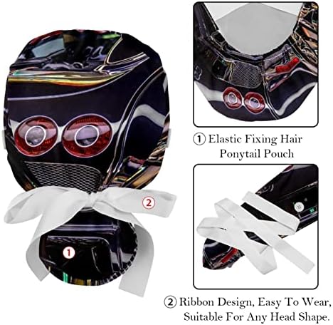 מכונית Bling 2 PCS כובעי בופנט מתכווננים עם כפתורים וכיסויי עניבת ראש סרט זיעה