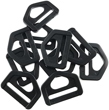 Hjgarden 10 יחידות משולש סגסוגת אלומיניום שחור עם קליפ מסתובב סרגל 1 25 ממ D אבזם טבעת לרצועות תרמיל