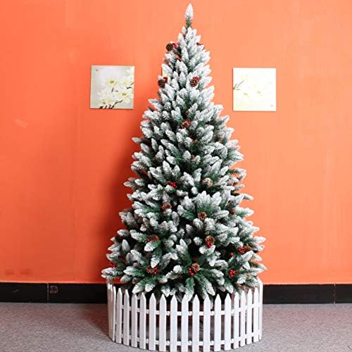 Cywyq 5.9 ft עץ חג המולד מלאכותי, S נוהר עצים מעוטרים שלג רגליים מתכת מוצקות לסביבה מושלמות לקישוט חג -180 סמ