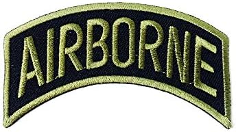TH THRINGE צבאית מוטסת כרטיסייה צבאית ירוקה צבע צבא אופנוען לוגו ז'קט טריקו תפור ברזל על בגדי טלאי של תג תאי רקום וכו '.